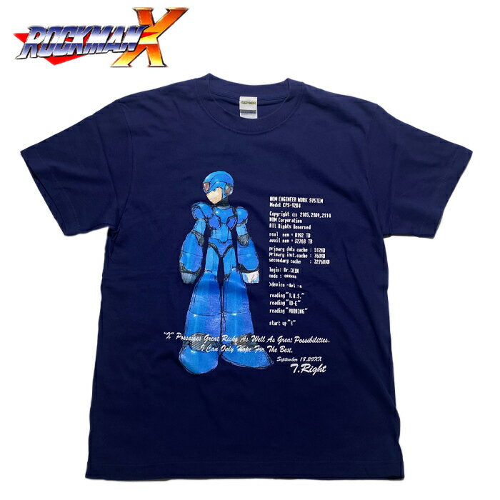 Rockman X Camisetas visuales escritas a mano para hombres y mujeres Camisetas casuales militares CAPCOM Camisetas de algodón con personajes del juego Capcom