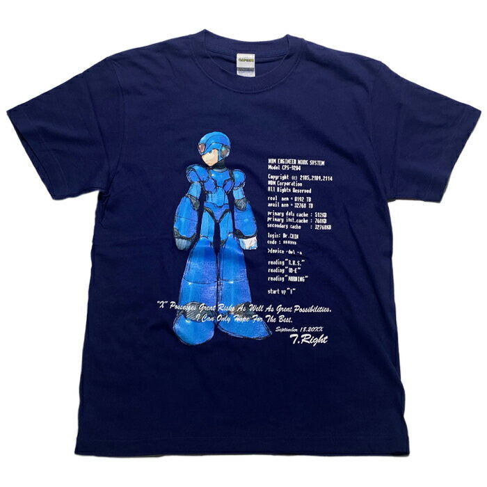 Rockman X Handwritten Visual T-Shirts Men's Women's Military Casual CAPCOM Capcom Game Character T-Shirt Cotton Tops Print