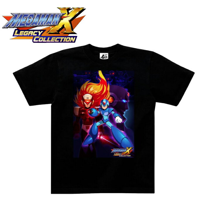 MEGAMAN X Visual T-Shirts [Megaman X Visual T-Shirts] Raku Katsuto Men's Women's Military Casual CAPCOM Capcom Game Character Inner Cotton Top Print Cut and Sew Cotton