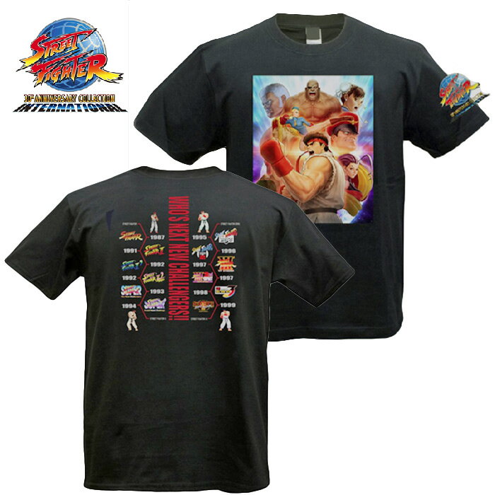 Street Fighter 30th Anniversary Collection International T-Shirt [STREET FIGHTER 30th ACI Tee] Men's Military Casual Outdoor CAPCOM Game Character Top