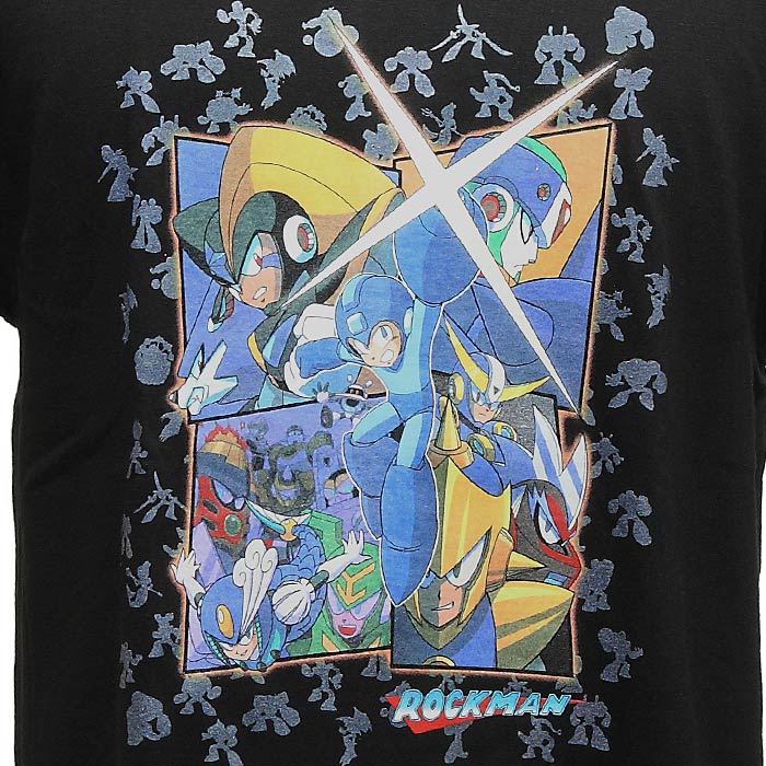 Camiseta Rockman Classics Collection 2 [Camiseta ROCKMAN Classics Collection 2] MEGAMAN Raku Katsuto Camiseta informal militar para hombre y mujer CAPCOM Camiseta de algodón con personajes del juego Capcom