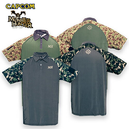 Polo Monster Hunter para PATCH/Camo [Polo Monster Hunter para PATCH/Camo] Juego de Capcom CAPCOM Camisetas casuales militares para exteriores para hombres y mujeres Polo estampado de algodón