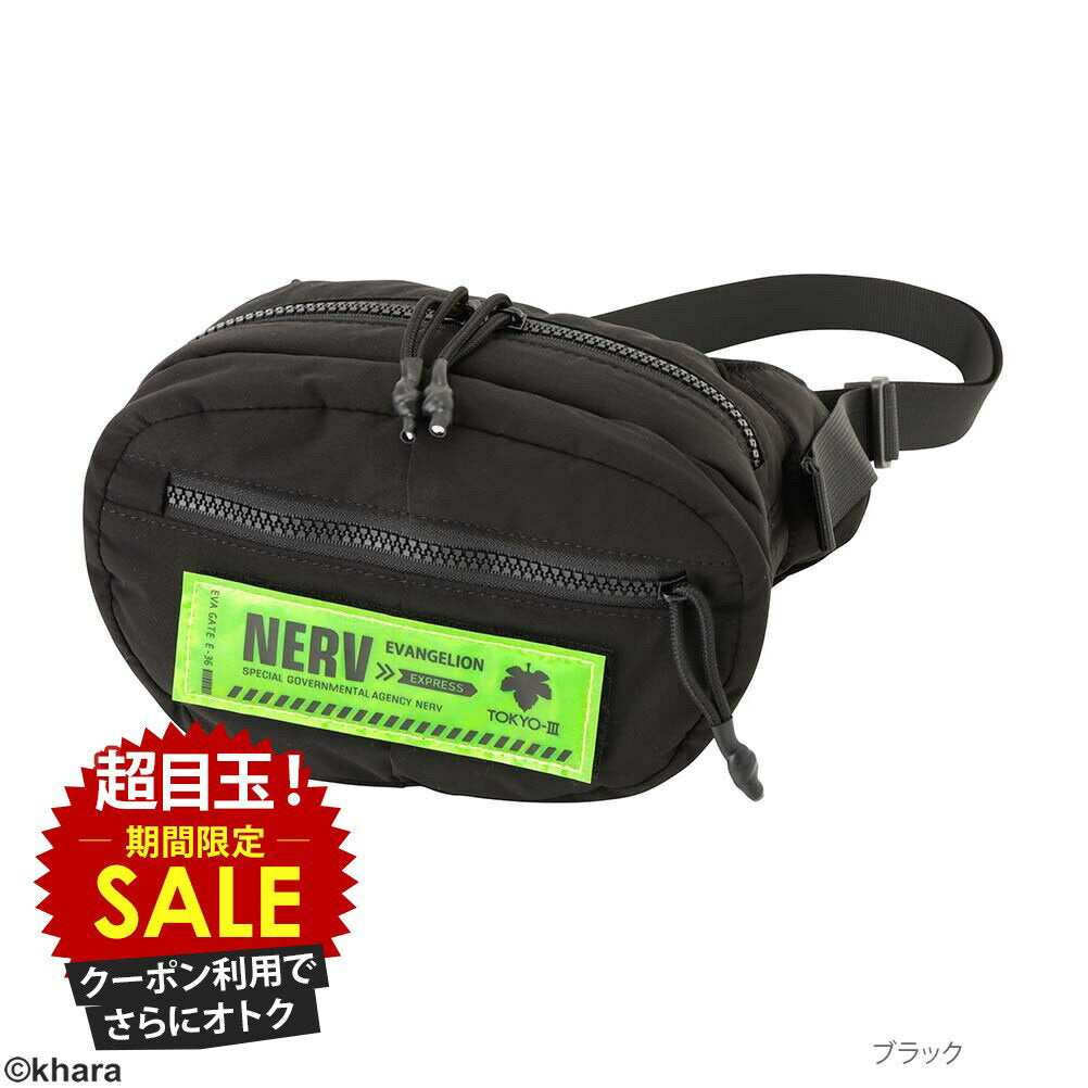 [Special price★Limited coupon discount until 9:59 on 3/11] Evangelion EVANGELION Waist Bag Sacoche Print Logo Pocket Adjustable Length Bag Bag