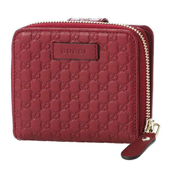 [5x points★3/1 only★Additional coupon for up to 5,000 yen off] Gucci bifold wallet GUCCI Micro Gucci Shima 449395 BMJ1G 6420 Women's Outlet Red Red