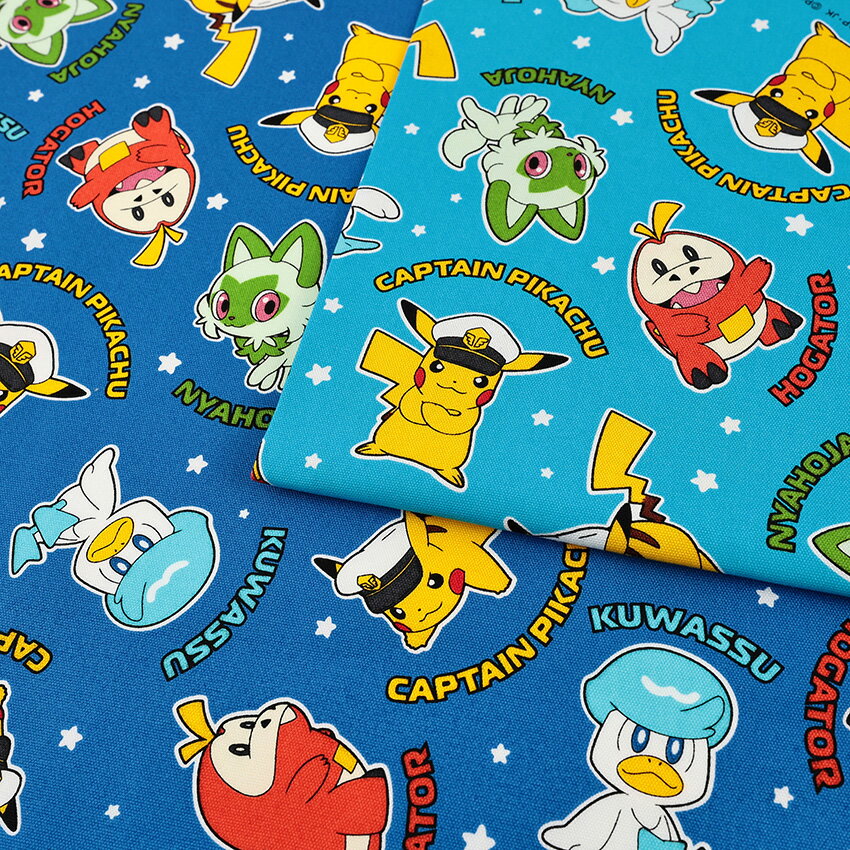 Pokemon Captain Pikachu pattern Oxford, 50cm increments | Sold in cuts, cuts, fabric, fabric, 100% cotton, character, Pikachu, game, school, commuting, goods, normal, durable, Pokemon, entrance, �