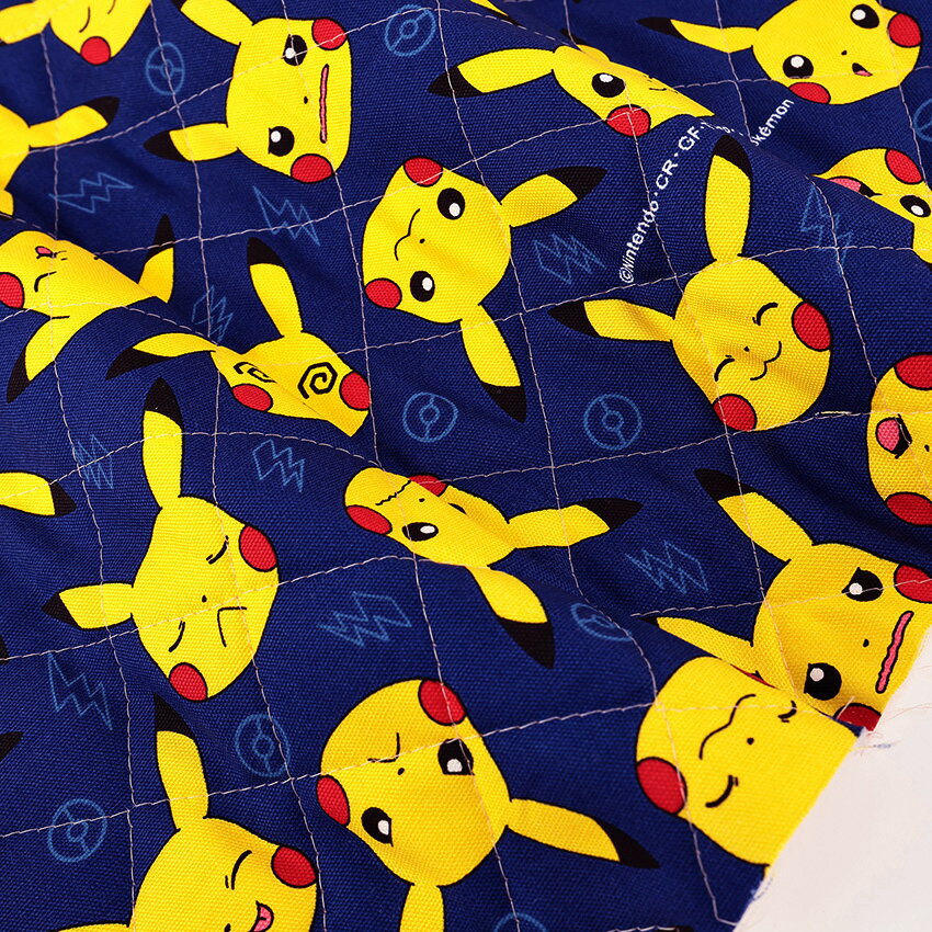 Pokemon Pikachu Face Pattern Okkirt 50cm units | Sold in cuts Fabric Fabric Fabric Fabric Quilted Quilted Fabric Thick Durable Face Navy Entrance Goods Entrance Goods