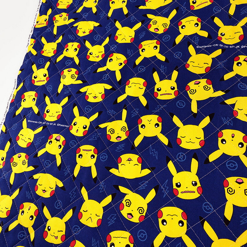 Pokemon Pikachu Face Pattern Okkirt 50cm units | Sold in cuts Fabric Fabric Fabric Fabric Quilted Quilted Fabric Thick Durable Face Navy Entrance Goods Entrance Goods