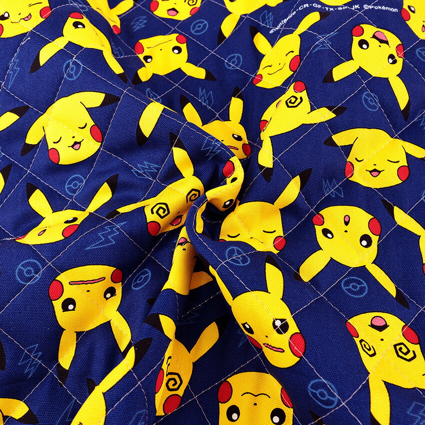 Pokemon Pikachu Face Pattern Okkirt 50cm units | Sold in cuts Fabric Fabric Fabric Fabric Quilted Quilted Fabric Thick Durable Face Navy Entrance Goods Entrance Goods