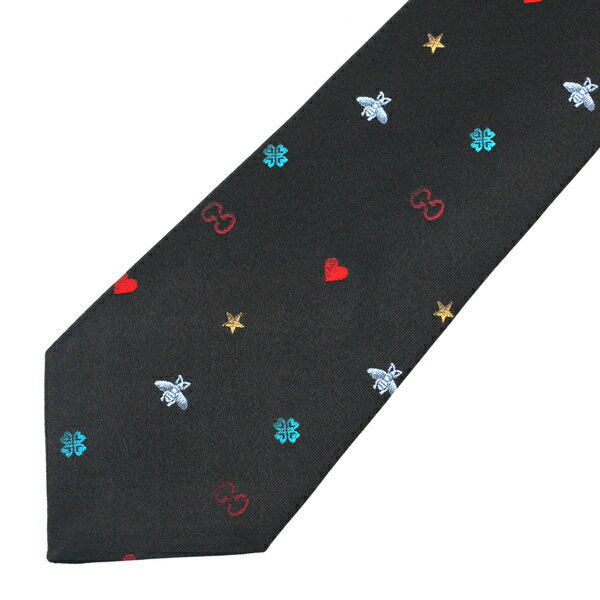 [Applicable for coupons up to 5,000 yen off] Gucci tie GUCCI Symbols 571819 4E002 1000 Men's Black