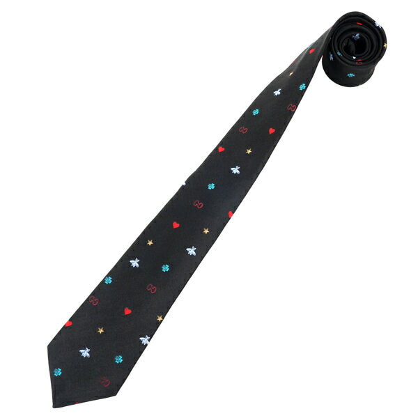 [Applicable for coupons up to 5,000 yen off] Gucci tie GUCCI Symbols 571819 4E002 1000 Men's Black