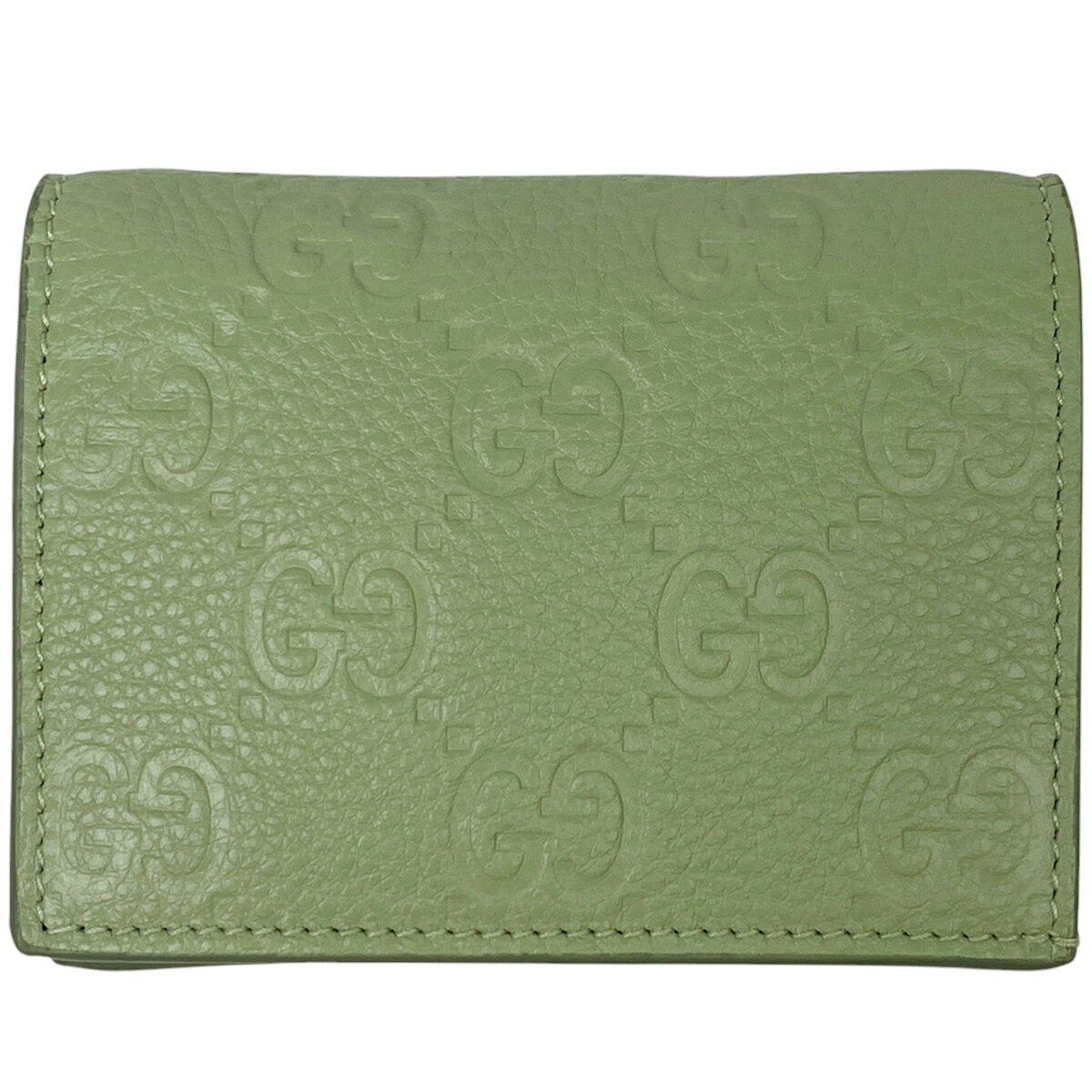 [Wrapping available] Gucci GUCCI GG pattern bifold wallet GG emblem bifold wallet leather light green 815901 ladies [Used]