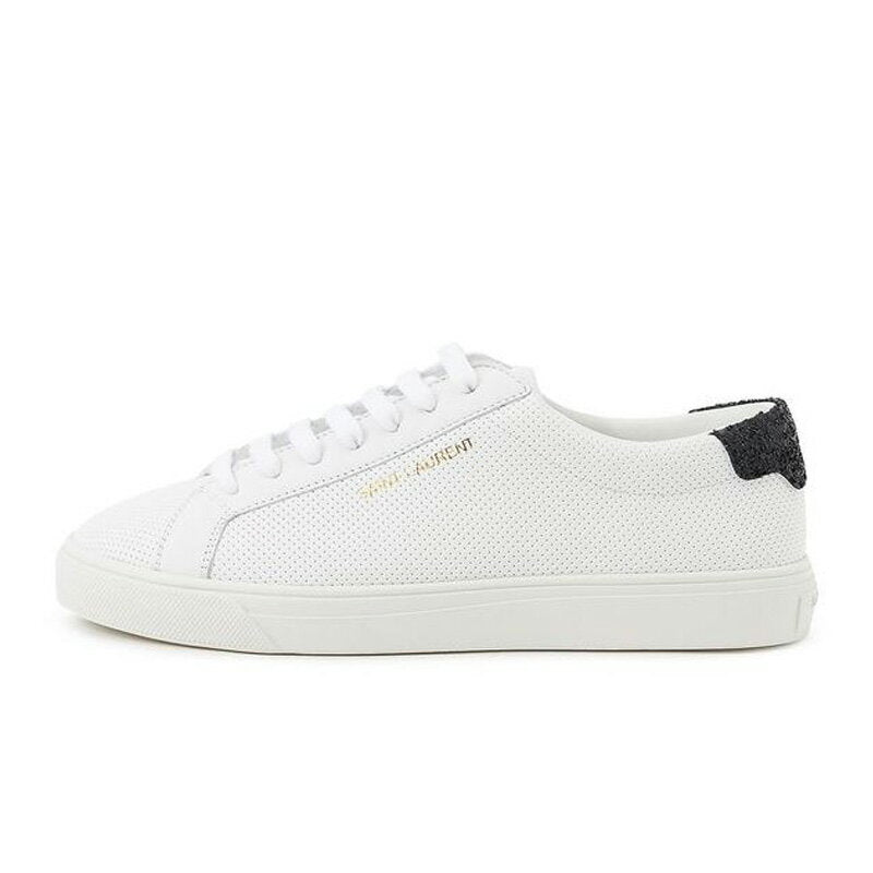 ★ ★Saint Laurent Paris SAINT LAURENT PARIS [ANDY] Zapatillas bajas de piel para mujer Blanco óptico/Negro 590014 0ZT60 9275 [Envío gratuito] [Se pueden recoger en tiendas de conveniencia] [En el extranjero]