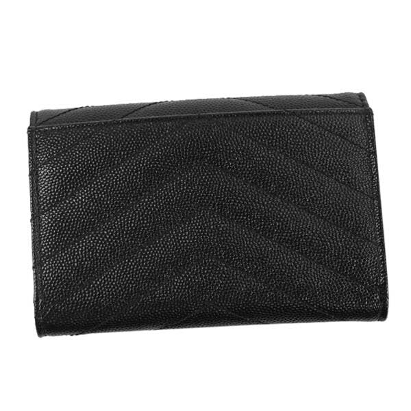 SAINT LAURENT Tarjetero para mujer Piel auténtica negra Marca 414404 BOW01 1000