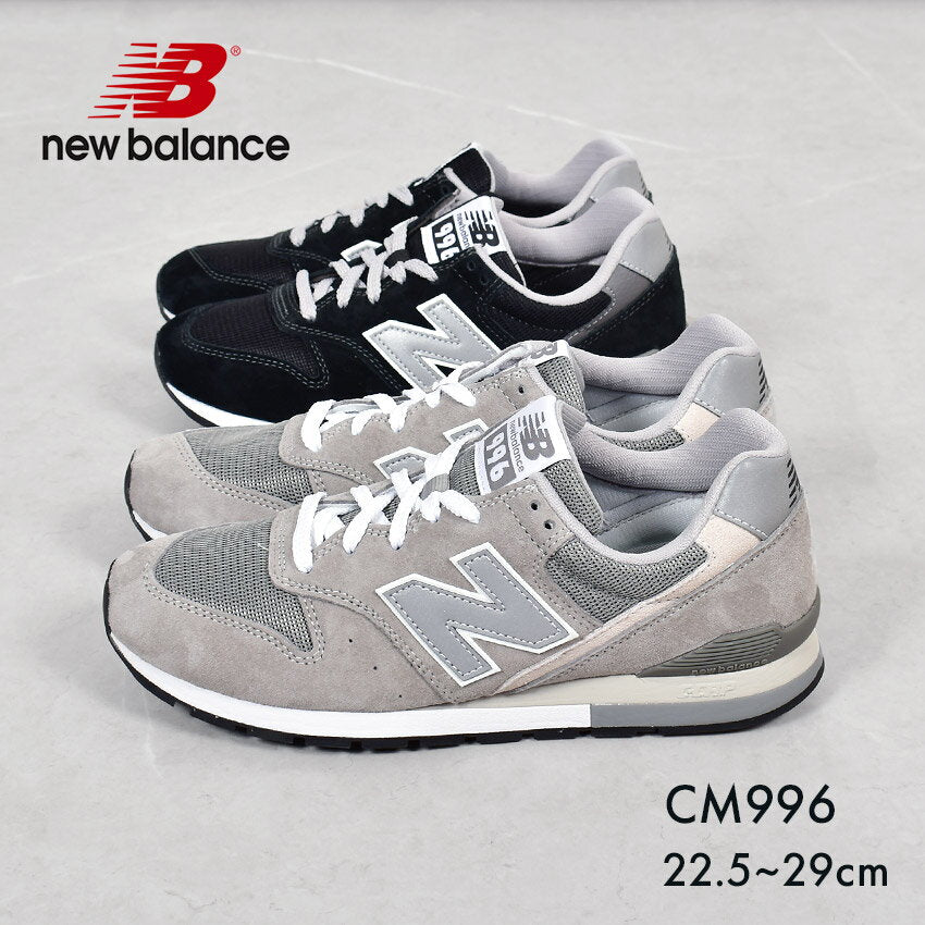 Zapatillas New Balance 996 para mujer NEW BALANCE Unisex CM996BK2 CM996GR2 Ancho D Zapatos Negro Gris Clásico Popular Marca Sencillo Elegante Desplazamiento Fácil de caminar Baño No Cansado