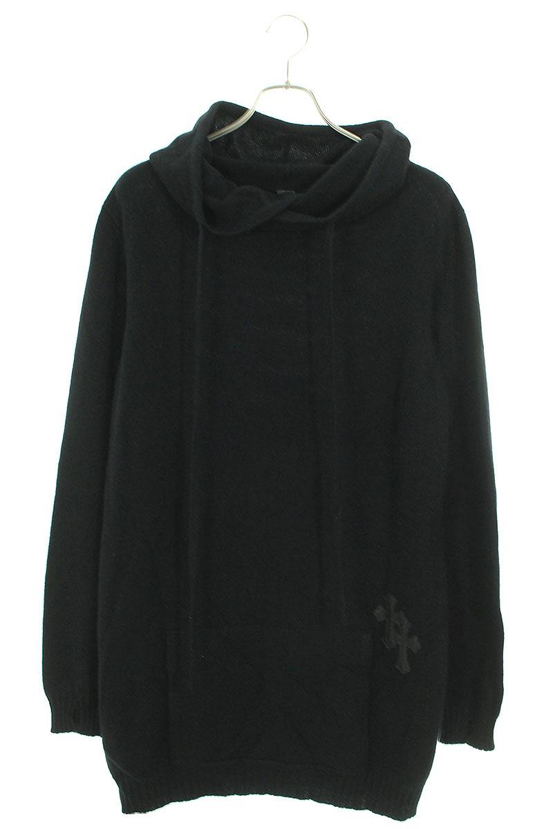 Sudadera con capucha de cachemira de punto Chrome Hearts Talla L (negra) [621042] [SS07] [Hombre] [Usada] bb415#rinkan*B