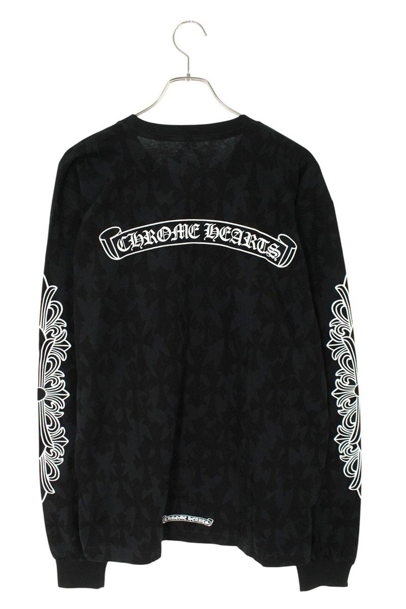 Chrome Hearts Talla: XL CH LS 1 Camisa de manga larga con estampado floral y mangas largas cortadas y cosidas (negra) [022052] [SS07] [Hombres] [Usada] bb51#rinkan*S