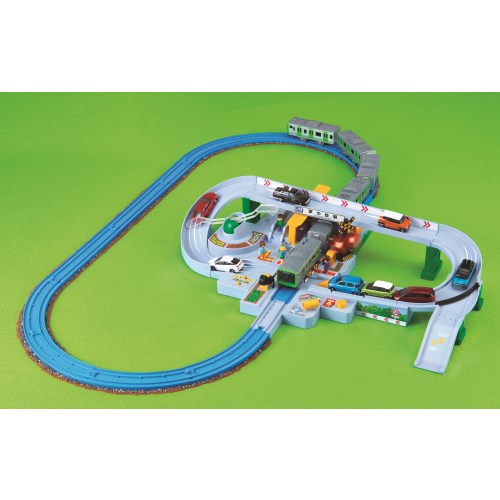 Plarail Let's play with Tomica! It's coming! Kankan railroad crossing set, train, bullet train, car, Tomica rail, track, easy to play, set, parts, vehicle, railroad crossing, gift, present