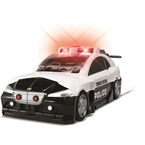 [Until 11/11 01:59!! Enter and get 5x points on all items] Tomica transforms into a big one! Deca Patrol Car Police Vehicle Transforming Police Station Large Storage Fun Easy Sound Sound Siren Light Light Glowing Storage 12 Compact