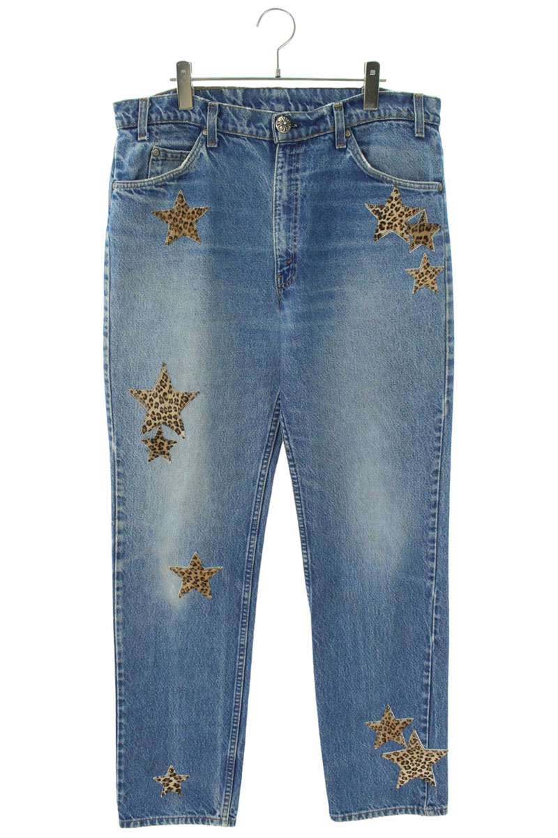 Pantalones de mezclilla lavados 517 con parche de estrella (índigo x marrón) LEVI'S Talla: 34 pulgadas U VNTG JEAN BL ORNG TAB de Levi's Chrome Hearts × Levi's (talla LEVI'S: 34 pulgadas) [818042] [SS07] [Hombres] [Usado] bb412#