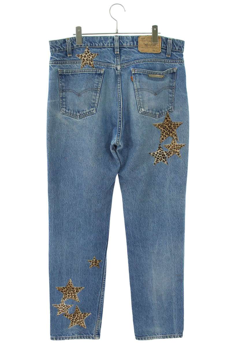 Pantalones de mezclilla lavados 517 con parche de estrella (índigo x marrón) LEVI'S Talla: 34 pulgadas U VNTG JEAN BL ORNG TAB de Levi's Chrome Hearts × Levi's (talla LEVI'S: 34 pulgadas) [818042] [SS07] [Hombres] [Usado] bb412#