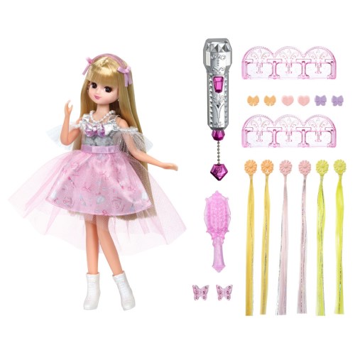 Licca-chan Exterika-chan Muñeca rosa favorita Ropa de juego Maquillaje casero Hermoso lindo Arreglo de cabello Peinado Salón de belleza Extensiones Juguetes Niños Niñas Muñeca de juego 3 años