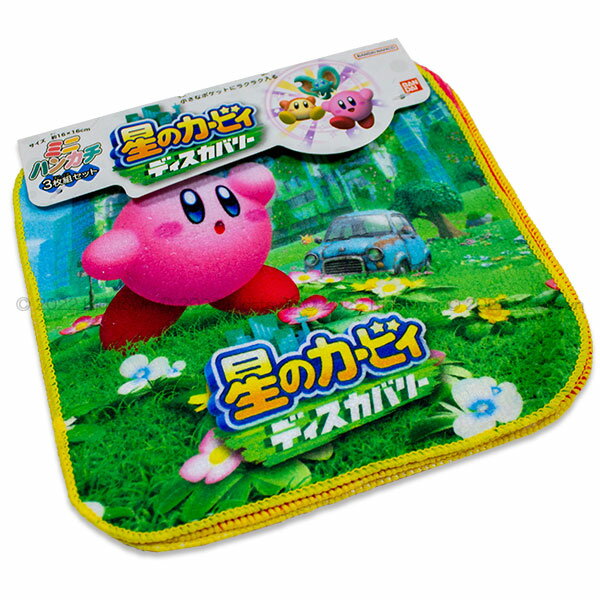 Kirby Star Mini Towel Set of 3 Discovery Pattern Approx. 16 x 16cm 60% polyester, 40% cotton Towel Towel Handkerchief Handkerchief Towel Petit Towel