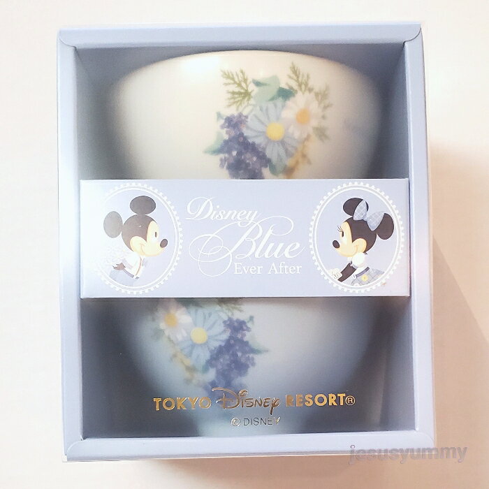 Set of 2 tea bowls, Mickey Minnie, Pair, Gift, Blue of Happiness, Disney Blue Ever After 2021, Tokyo Disney Resort Limited, Souvenir [DISNEY]