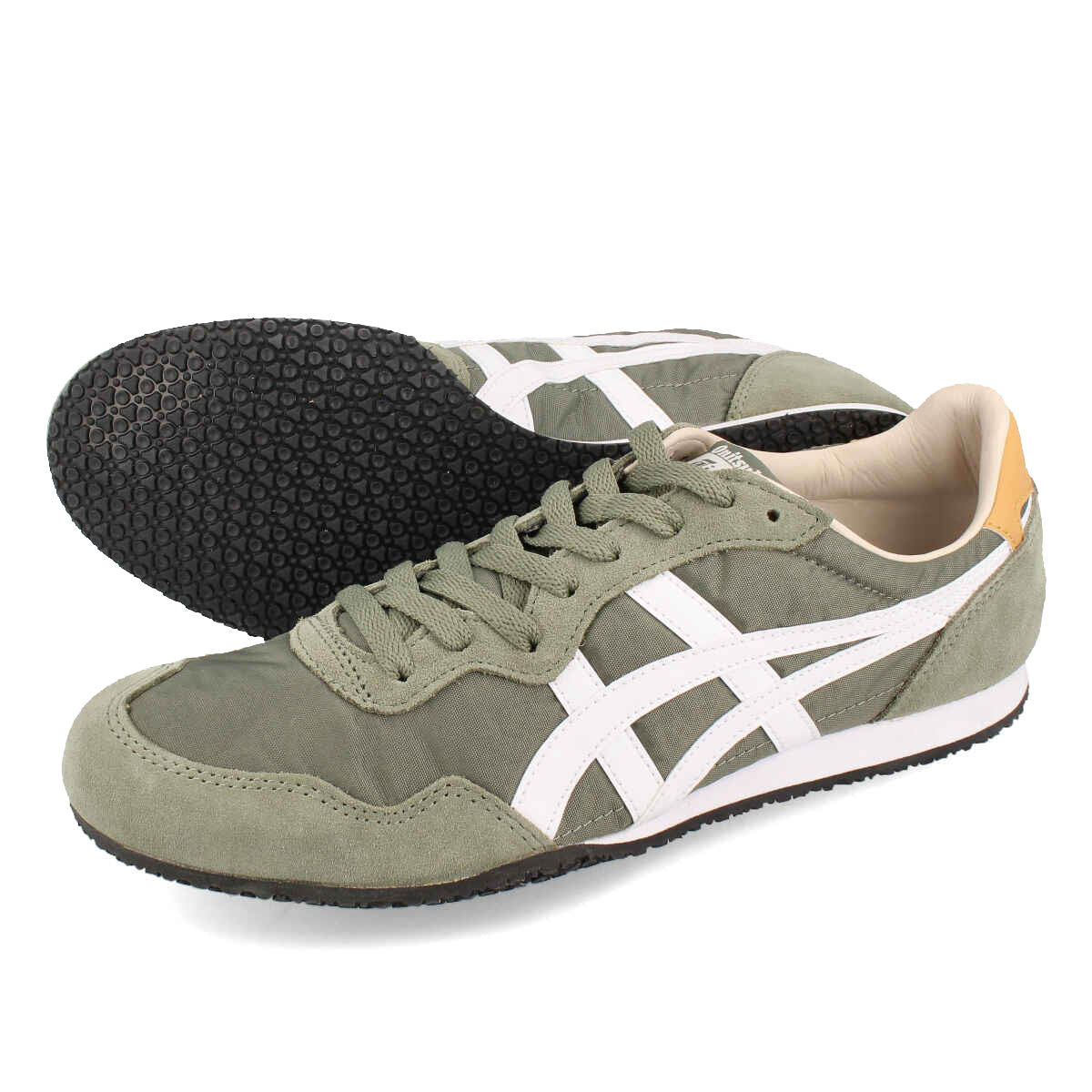 Onitsuka Tiger SERRANO Zapatillas de corte bajo para hombre y mujer en color OLIVA QUEMADO/BLANCO Marrón 1183b400-304