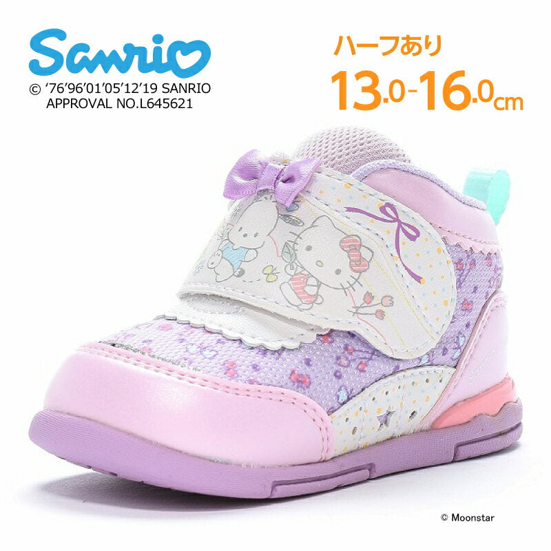 [3/4 20:00-3/11 1:59 10% OFF coupon] Sanrio Hello Kitty Pochacco Pom Pom Pullin Children's Shoes Baby Shoes SA B029 Purple Moonstar Moonstar Girls