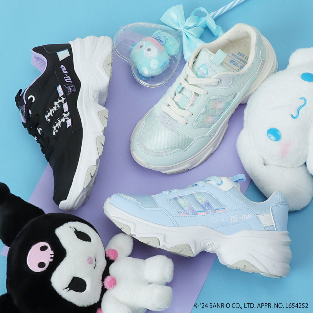 [3/4 20:00-3/11 1:59 Cupón 10% OFF] Sanrio Cinnamoroll Cinnamon Collaboration Moonstar Nemo Zapatos para niños Zapatillas deportivas para niños NM J128SAN Sax moonstar ni-mo Suela gruesa Antibacteriana y desodorizante #Foots Glitter Cute Mei