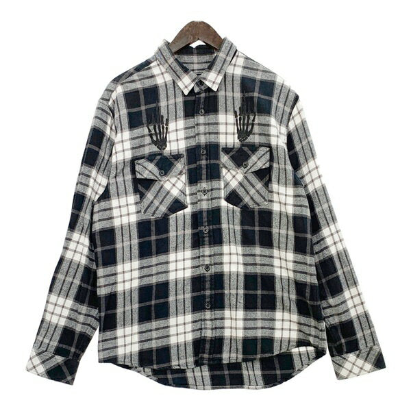 [Used] Supreme x HYSTERICGLAMOUR 21SS Plaid Flannel flannel shirt long sleeve check pattern street men's size M black Supreme hysteric glamour top DM12831■