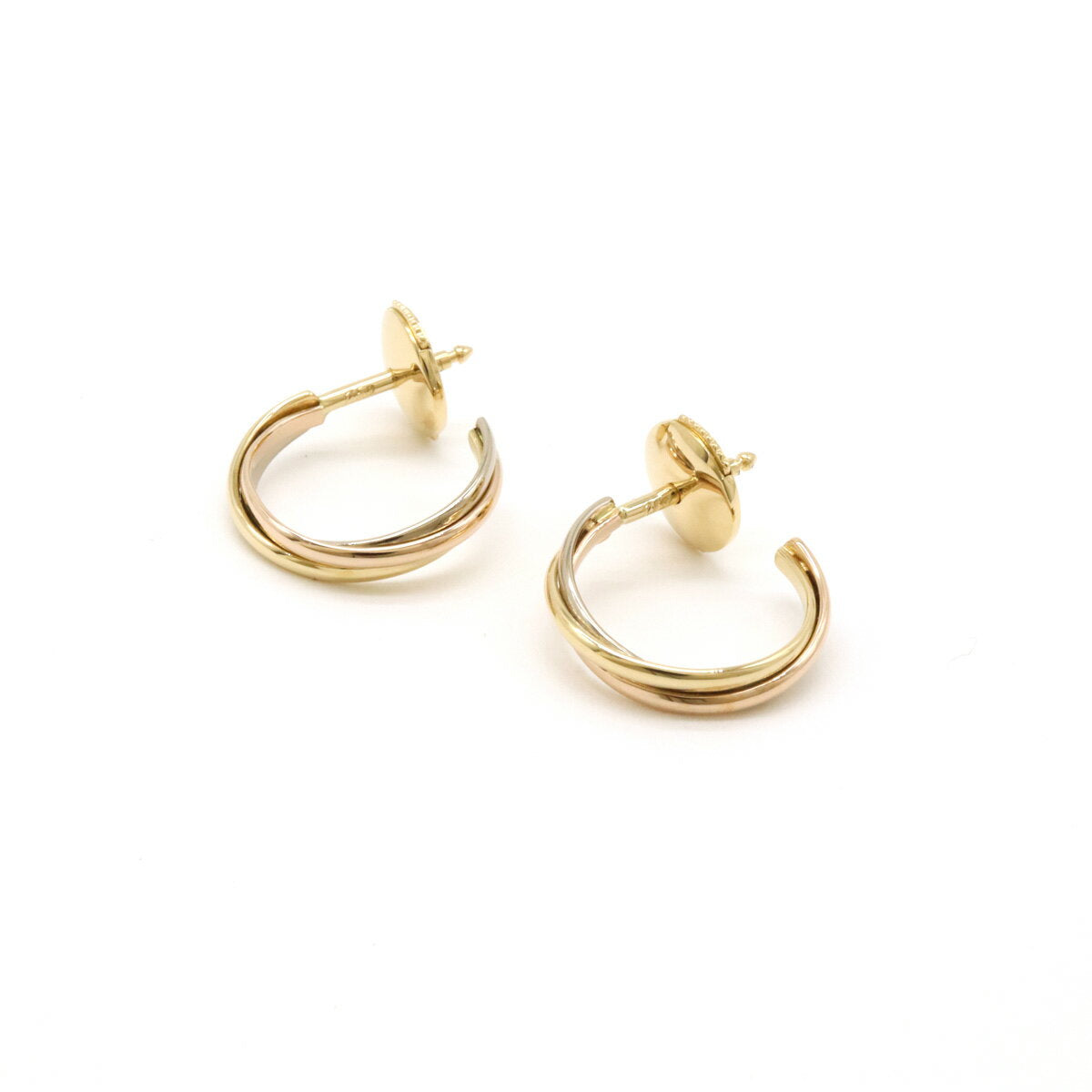 Cartier Trinity Earrings Hoop Earrings K18YG WG PG Three Gold Yellow Gold White Gold Pink Gold [Used]