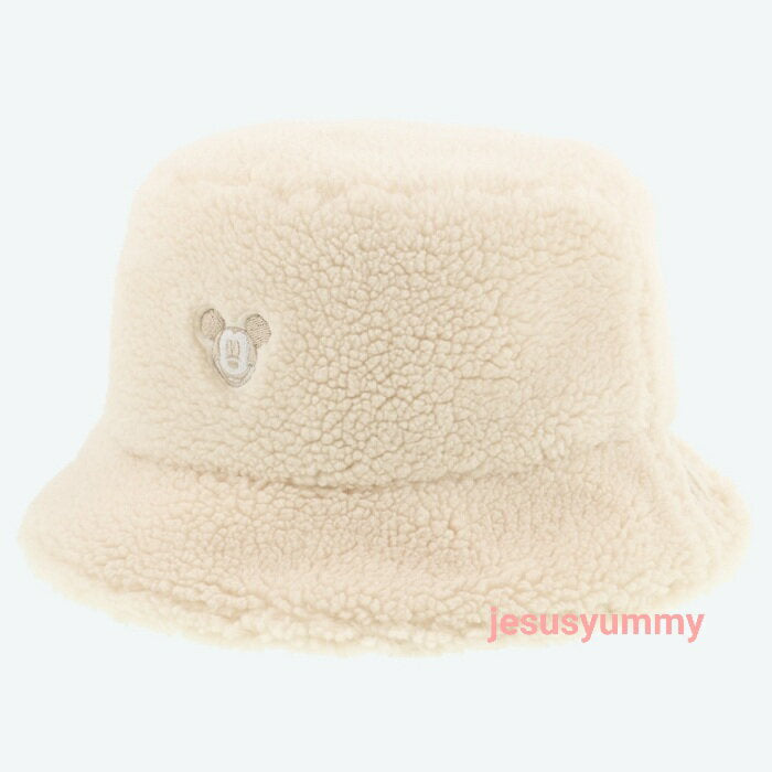 Hat Bakeha Mickey Fluffy Hat 58cm White Ivory Tokyo Disney Resort Limited Souvenir [DISNEY]