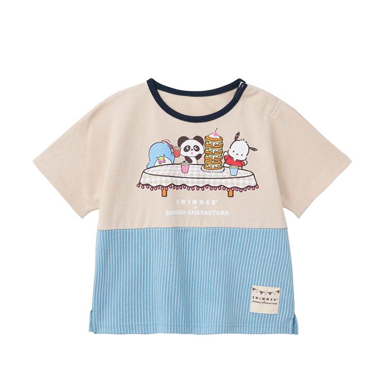 ＼ SWIMMER × Colaboración de personajes de Sanrio / Camiseta de manga corta con estampado integral y cambio de patrón ◆ 80-120 ◆ ◇ Primavera/Verano Niños/Niñas/Bebé/Bebé/Niños/Ropa infantil Tops cortados y cosidos/Ropa elegante/Guardería