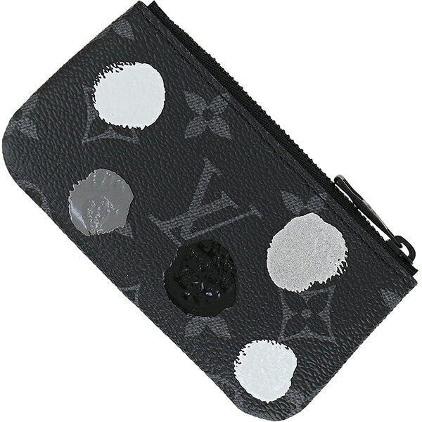 Louis Vuitton Coin Case with Key Ring LV x YK Pochette Cre Monogram Eclipse Painted Dot Coin Purse Key Case LOUIS VUITTON Louis Vuitton Vuitton Men's Keychain