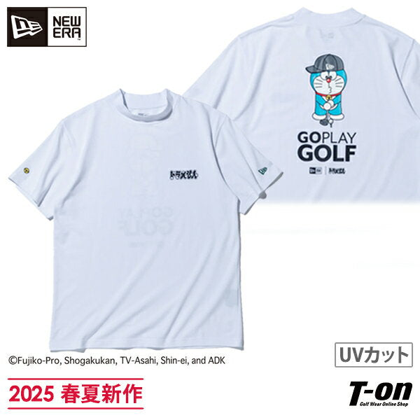 New Era Golf New Era NEW ERA Japan genuine product Men's high neck shirt Short sleeve Mock neck shirt Doraemon collaboration UV protection Sweat-absorbing quick drying Back logo print Pianoko material M-3L 2025 Spring/Summer New