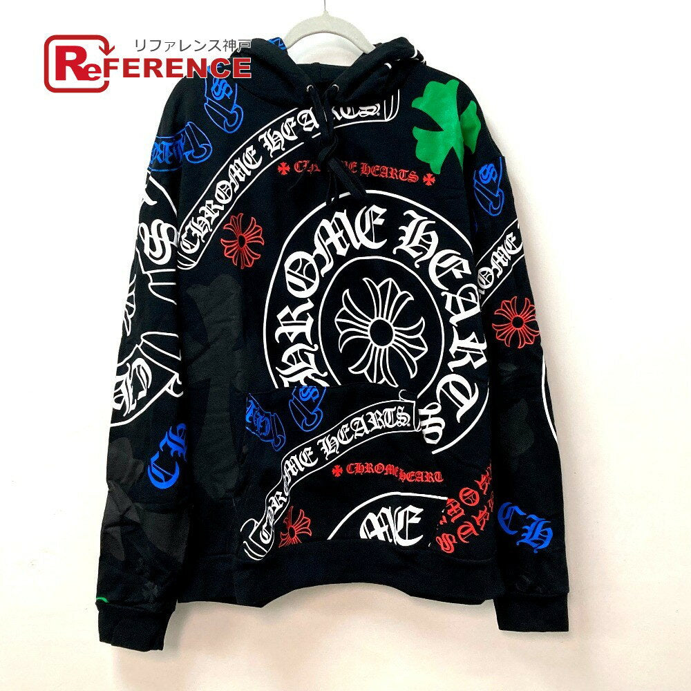 CHROME HEARTS Chrome Hearts Stencil Top STENCIL HOODIE Cross Plus Logo Sweat Pullover Hoodie Cotton Men's Black x Multicolor Unused [Used]