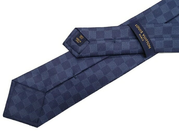 LOUIS VUITTON M78753 Corbata Louis Vuitton Clavatt Damier Classic Marine (azul marino) Seda 100 % 148 x 8 cm LOUIS VUITTON Caja y cinta originales Bolsa de la tienda/Tarjeta con mensaje Manual de instrucciones