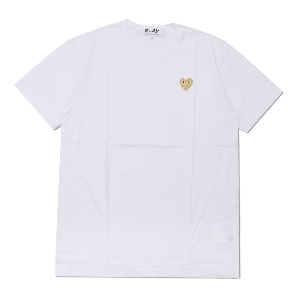 [Auténtica/genuina] Nueva camiseta PLAY COMME des GARCONS GOLD HEART ONE POINT TEE de Play Comme des Garcons para hombre y mujer AX-T216-051