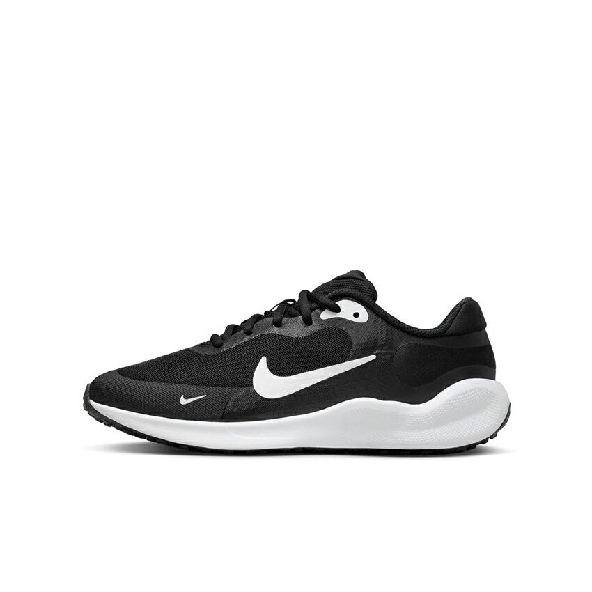 Nike Revolution 7 GS NIKE sneakers for kids, junior children, black, white, REVOLUTION7GS FB7689-003 sneakers, shoes, brand, commuting, school, low cut, classic, classic, thin