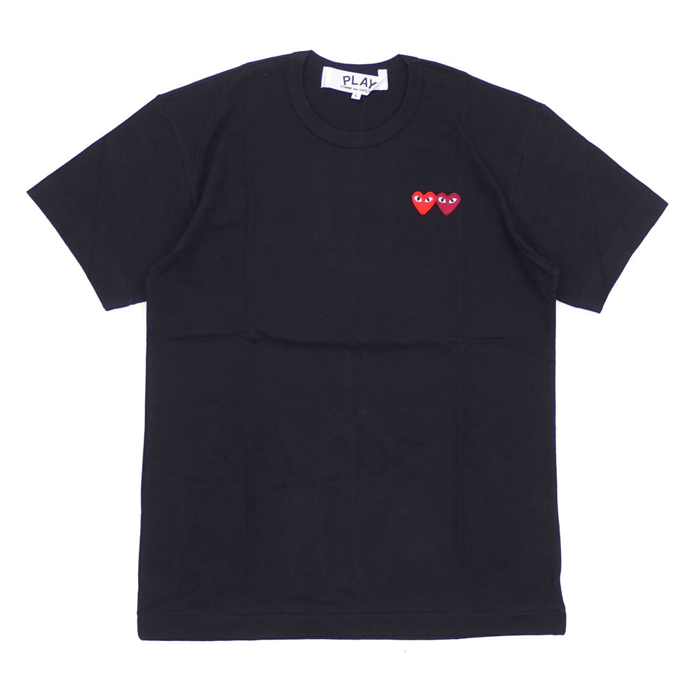 Producto original y nuevo garantizado Camiseta Play Comme des Garcons 2HEART TEE para hombre y mujer Camiseta manga corta con logo de corazón AX-T226-051