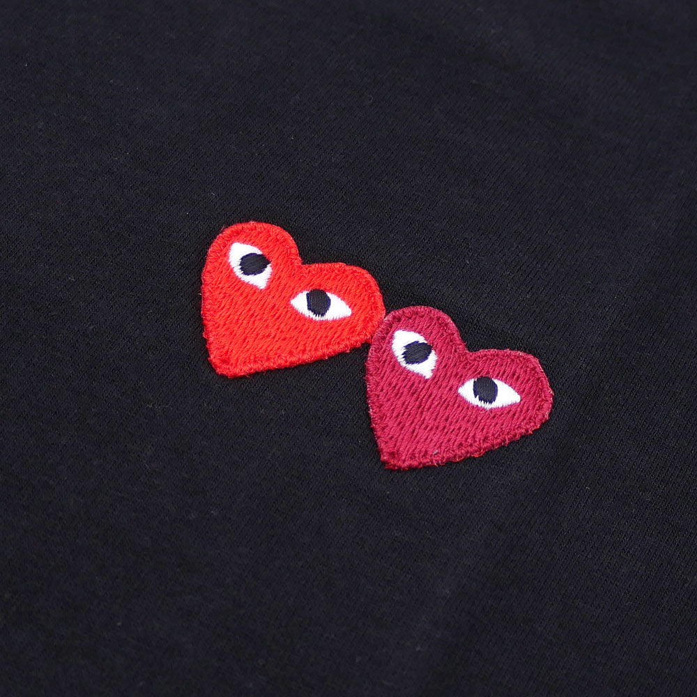 Producto original y nuevo garantizado Camiseta Play Comme des Garcons 2HEART TEE para hombre y mujer Camiseta manga corta con logo de corazón AX-T226-051