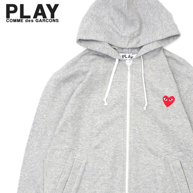 [8.º premio a la tienda excelente del mes de diciembre de 2014] Sudadera Parka con capucha y cremallera roja para hombre New Play Comme des Garcons AX-T168-051