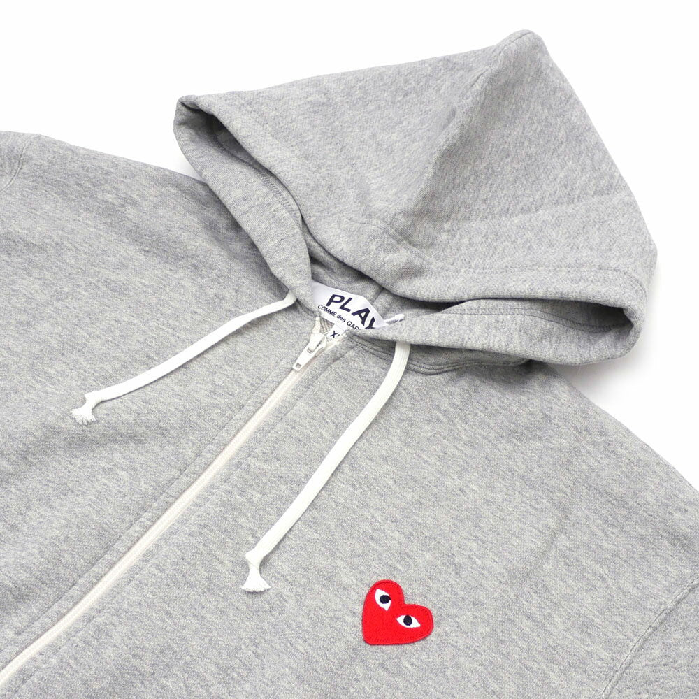 100% genuine guarantee PLAY COMME des GARCONS MEN'S RED ZIP HOODIE Sweatshirt hoodie GRAY 211000545062 New