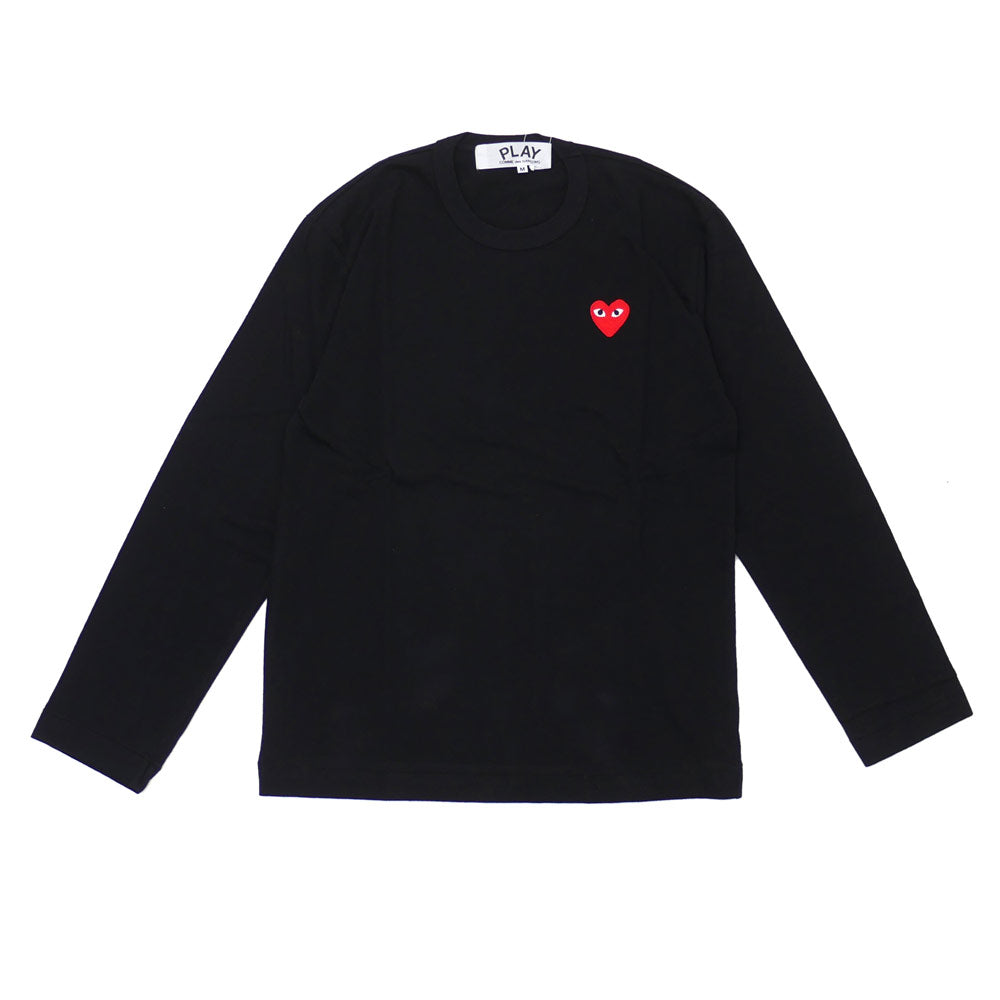 [Authentic/Genuine] New Play Comme des Garcons PLAY COMME des GARCONS RED HEART LS TEE Long Sleeve T-shirt for Men and Women Heart Logo AX-T118-051