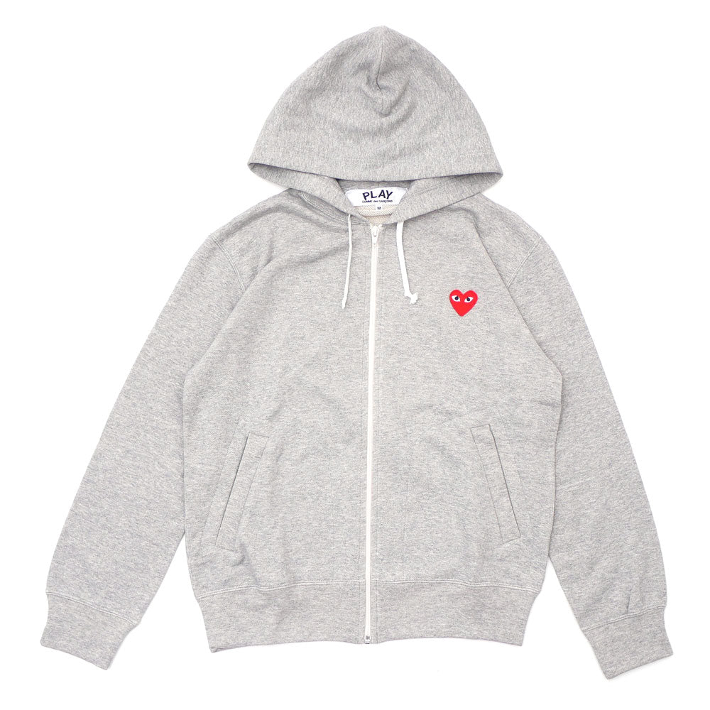 [8.º premio a la tienda excelente del mes de diciembre de 2014] Sudadera Parka con capucha y corazón rojo de Comme des Garcons para hombre New Play FIVE RED HEART AX-T250-051