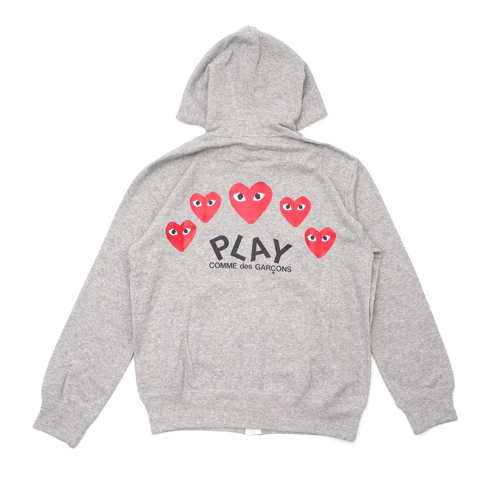 [8th Monthly Excellent Shop Award for the 2014 December] New Play Comme des Garcons MEN'S FIVE RED HEART HOODIE Sweatshirt Parka GRAY AX-T250-051