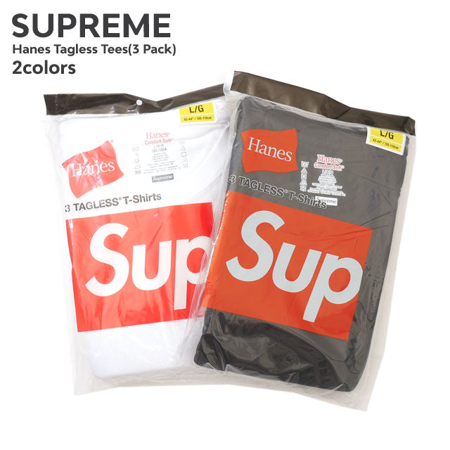 [2014 December 8th Monthly Excellent Shop Award] New Supreme SUPREME x Hanes Tagless Tees (3 Pack) T-shirt set of 3 for men and women New street skate skater ETI003