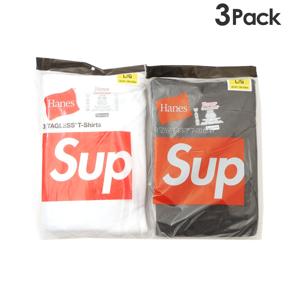 [2014 December 8th Monthly Excellent Shop Award] New Supreme SUPREME x Hanes Tagless Tees (3 Pack) T-shirt set of 3 for men and women New street skate skater ETI003