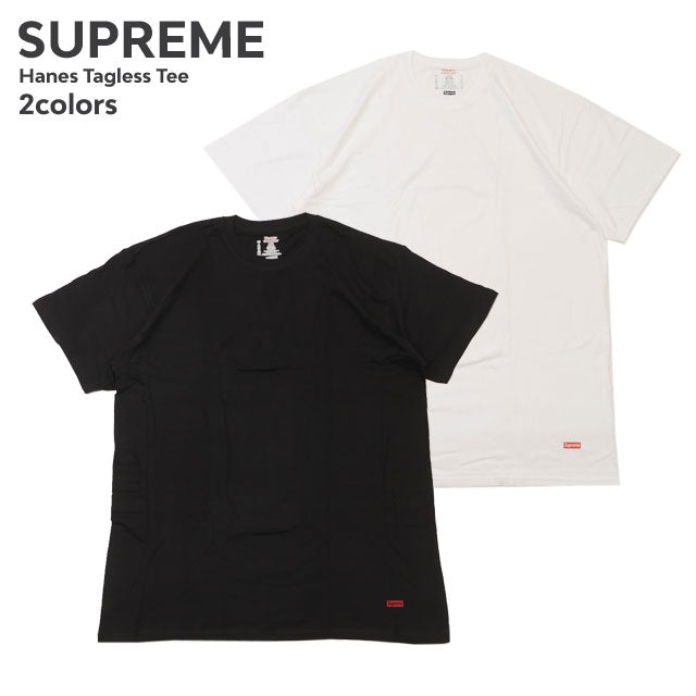 [Authentic/Genuine] New Supreme SUPREME x Hanes Tagless Tee T-shirt Single item Sold individually for men and women New street skate skater